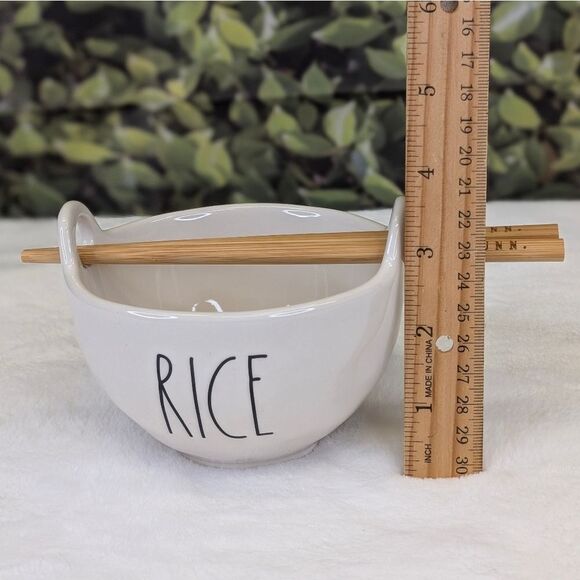 Rae Dunn RICE Bowl with Chopsticks - Picture 6 of 7